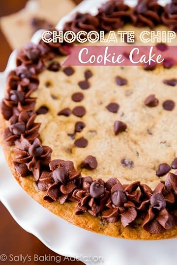Soft, thick, and ultra chewy Chocolate Chip Cookie Cake! No dough chilling, no dough rolling, so much easier than baking cookies.