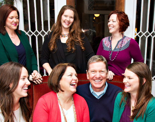 Me with My Wife, Gail, and Five Daughters