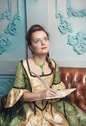 woman writing in diary