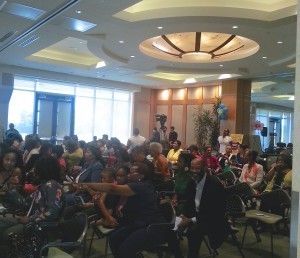 Attendees in the Skyline auditorium