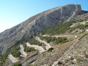 winding road up mountain