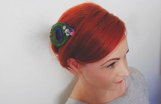 DIY Peacock & Diamonte Hair Accessory Made Peachy