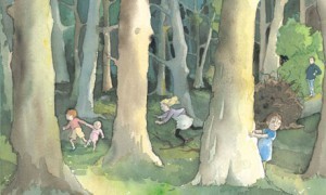 One of Oxenbury�s illustrations for We�re Going on a Bear Hunt
