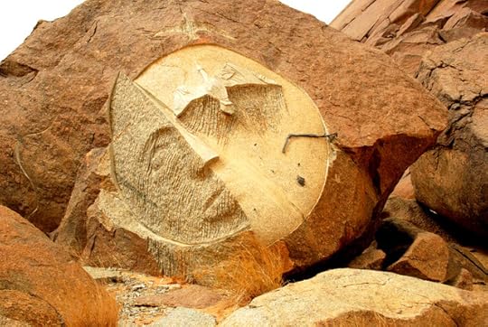 Stone sculpture, Aicha monolith, Mauritania, Africa