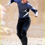 Stars shoot action scenes on the set of 'The Avengers 2' in Italy **USA ONLY**