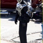 Stars shoot action scenes on the set of 'The Avengers 2' in Italy **USA ONLY**