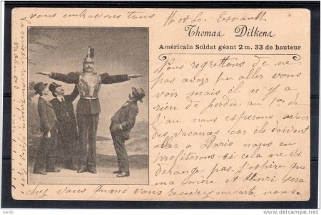 Thomas Dilkens, Américain soldat géant