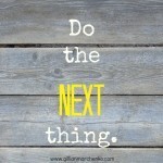 On fighting depression: do the next thing…