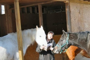 Marta Moran Bishop Reading to her Horses