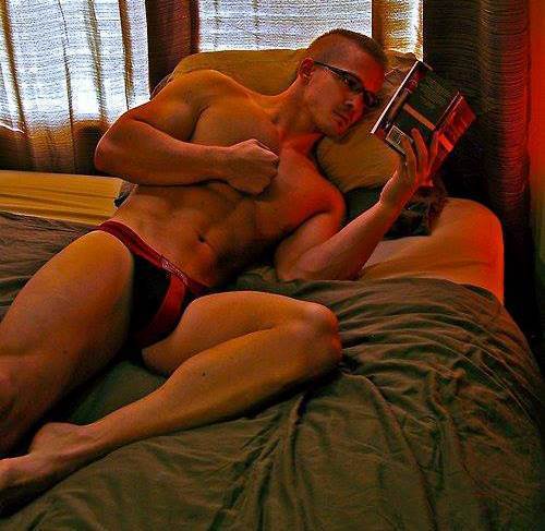 sexy man reading underwear