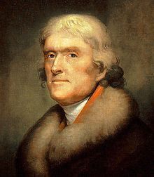Portrait of Thomas Jefferson by Rembrandt Peale.