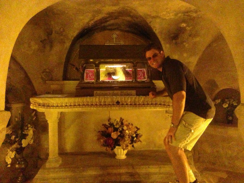 C.J. Adrien in the Crypt of Saint Philbert