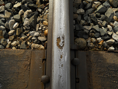 a bruise on the rail