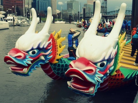 Awaking the Dragon / A day of restoring the colors of the dragon boats, by artist Alea Bone