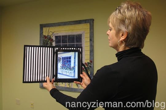 Nancy Zieman Shows How to Make a Tablet Keeper with Hole for Camera
