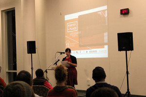 Angela reading her poem