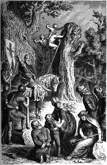 1882 illustration of the destruction of the Irminsul
