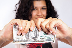 Tearing money