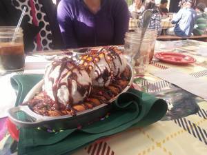The gloriousness that was the cookie dessert at Big Thunder Ranch...can you see what shape the sprinkles are?
