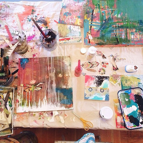 Current scene. It's like therapy. Nothing nourishes more than making art. #lovemyjob #grateful