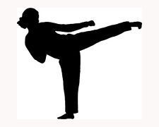 Karate Girl Sticker Car Window Decal Fight Woman Kick Neat Gift Vinyl Black Belt