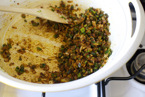cooking the dry spices, indian-style