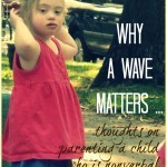 Why a wave matters, thoughts on parenting a nonverbal child