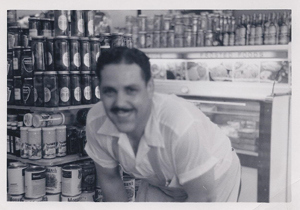 My dad inside his deli.