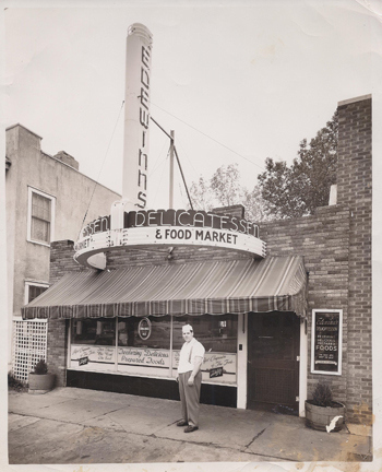 Outside the deli.
