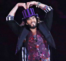 Russell Brand at the closing ceremony of the 2012 Olympics.