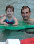 Me and Papa at swim class - it's not as fun as it looks, it's a lot of work.