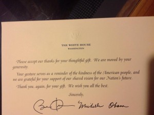 white house thanks