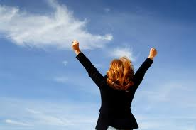 woman celebrating