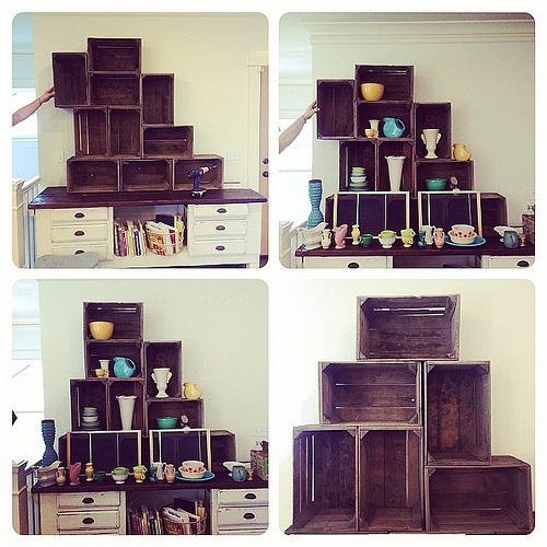 Apple crate arranging is harder than it looks. Tackling this project today! I think (hope) it's gonna look great. Also remembering that decorating is a lot like facing a blank canvas. Requires letting go, being fearless, following what delights you, and u