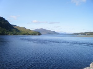 Scottish loch on a sunny day