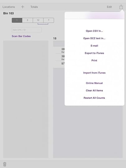 Export or print counts from this menu