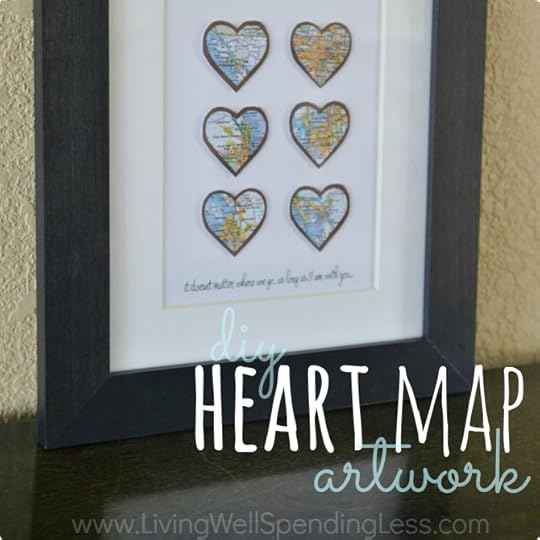 DIY Heart Map Artwork Square