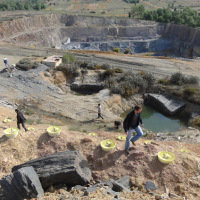 Spain slate mine restoration with biodegradable Groasis Waterboxx.