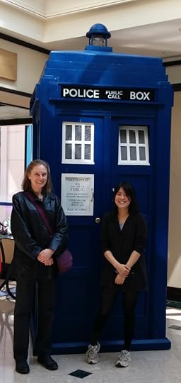 Connie and I and a replica TARDIS. We think it was a replica. We couldn't check, because the door was locked.