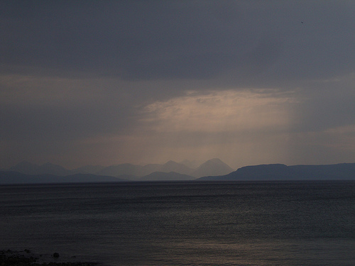 Afternoon sun over the Cuillins