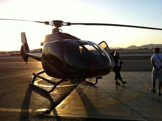 Dawn helicopter flight
