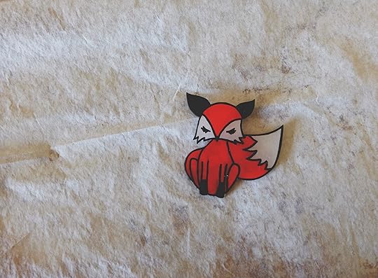 DIY Shrink Plastic Fox Brooch Made Peachy