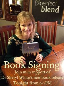 Dr. Sheryl White with her historical novel, Underground Angel