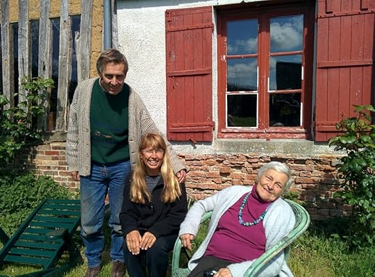 With my French mother, Marie Reine and my French brother Arthur at the farm in Normandie