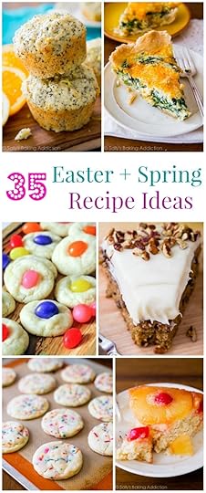 35 Easter & Springtime Recipe Ideas including Pineapple Upside Down Cake, Cheesy Spinach Quiche, Cinnamon Roll Cake, Sugar Cookies, and more!
