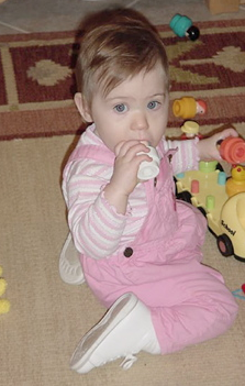 Toddler Catherine, decked out in pink