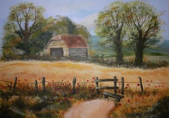 This landscape is based on a demonstration called “Poppy Field” in Brush with Acrylics: Painting the Easy Way by Terry Harrison.