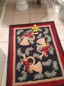 squidge on xmas rug