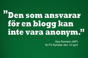 Sagt av Åsa Romson (MP)