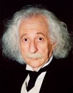 Benny as Einstein impersonator